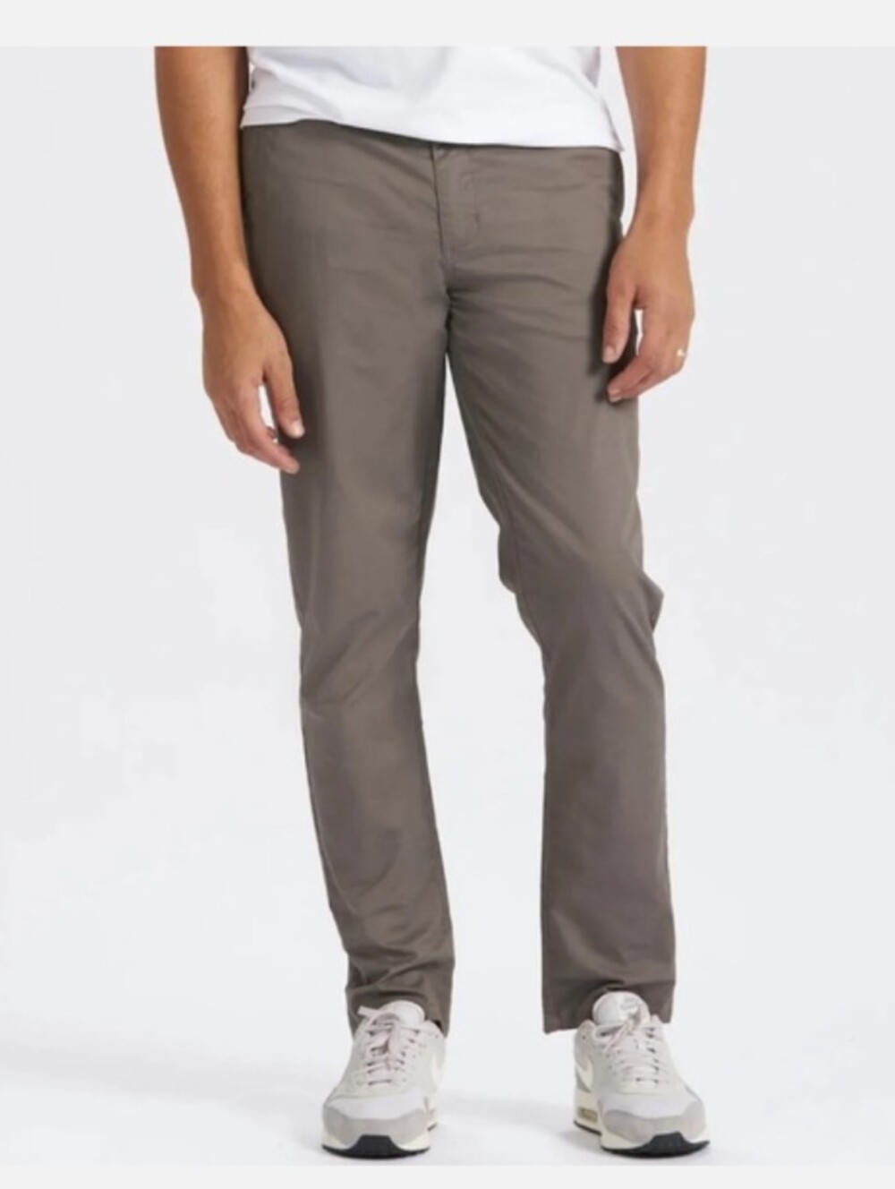 Vuori Men's Collins Chino Pants Flat Front Stretch Cotton Trousers Grey